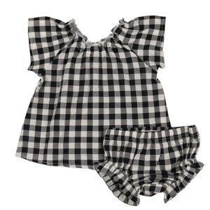 🆕NWT Kin+Kin Black Gingham Bloomers Set